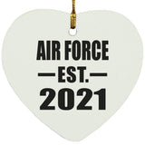 Air Force Established EST. 2021 - Heart Ornament