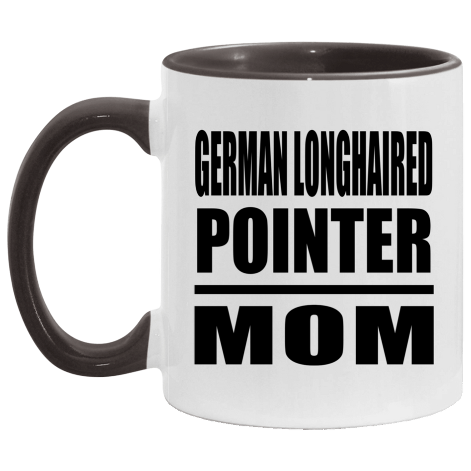 German Longhaired Pointer Mom - 11oz Accent Mug Black