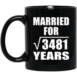 59th Anniversary Married For Square Root of 3481 Years - 11oz Coffee Mug Black
