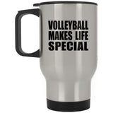 Volleyball Makes Life Special - Travel Mug Silver