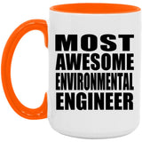 Most Awesome Environmental Engineer - 15oz Accent Mug Orange