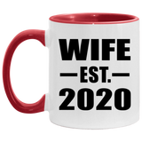 Wife Established EST. 2020 - 11oz Accent Mug Red
