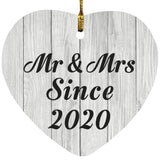 4th Anniversary Mr & Mrs Since 2020 - Heart Ornament F