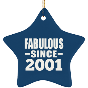 23rd Birthday Fabulous Since 2001 - Star Ornament