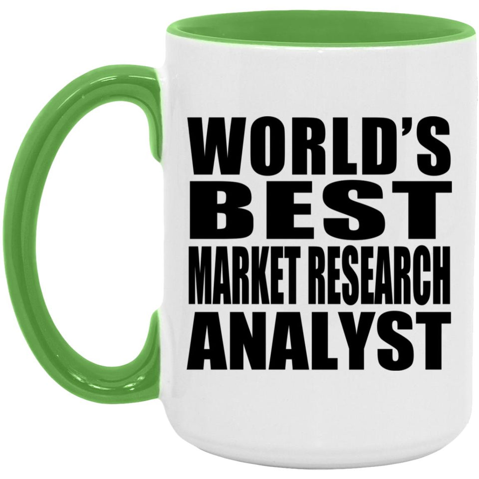 World's Best Market Research Analyst - 15oz Accent Mug Green