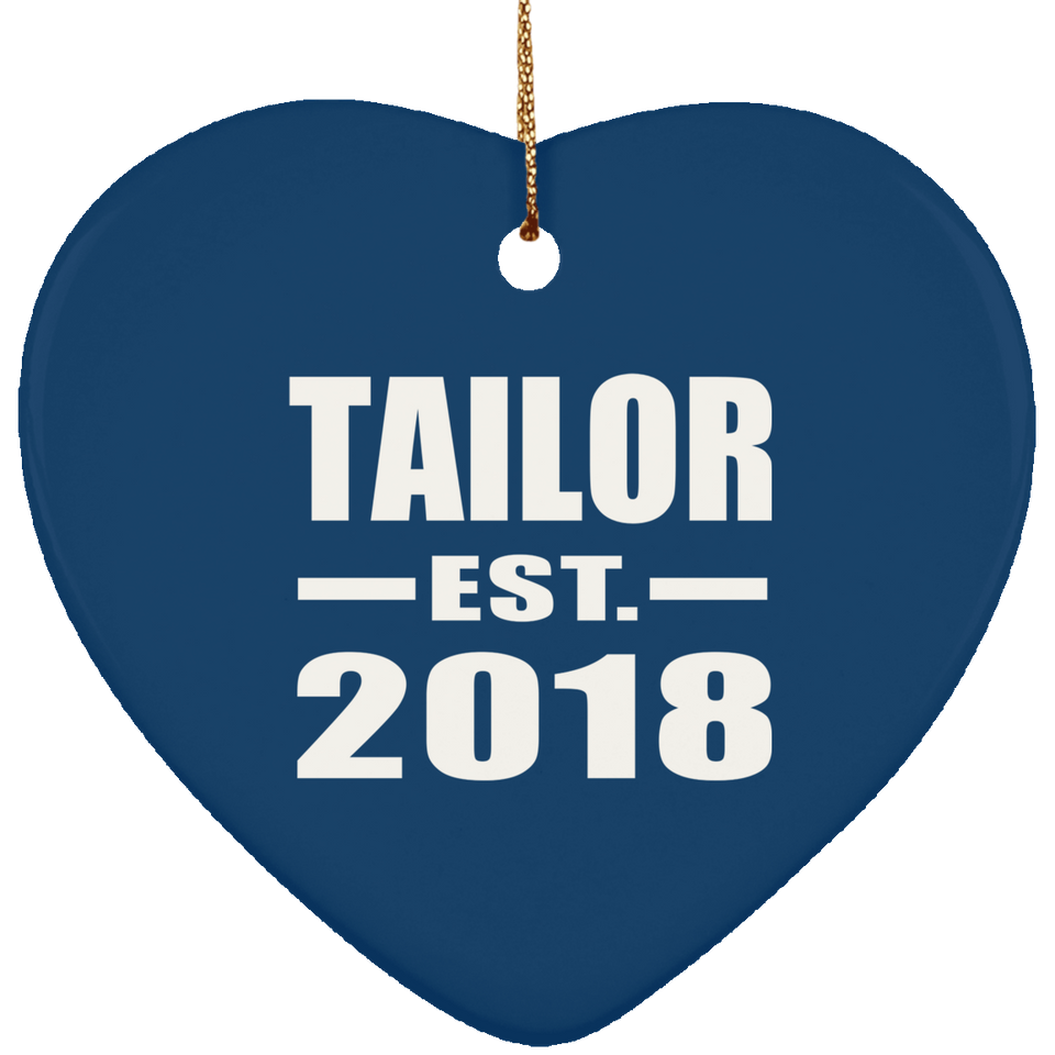 Tailor Established EST. 2018 - Heart Ornament