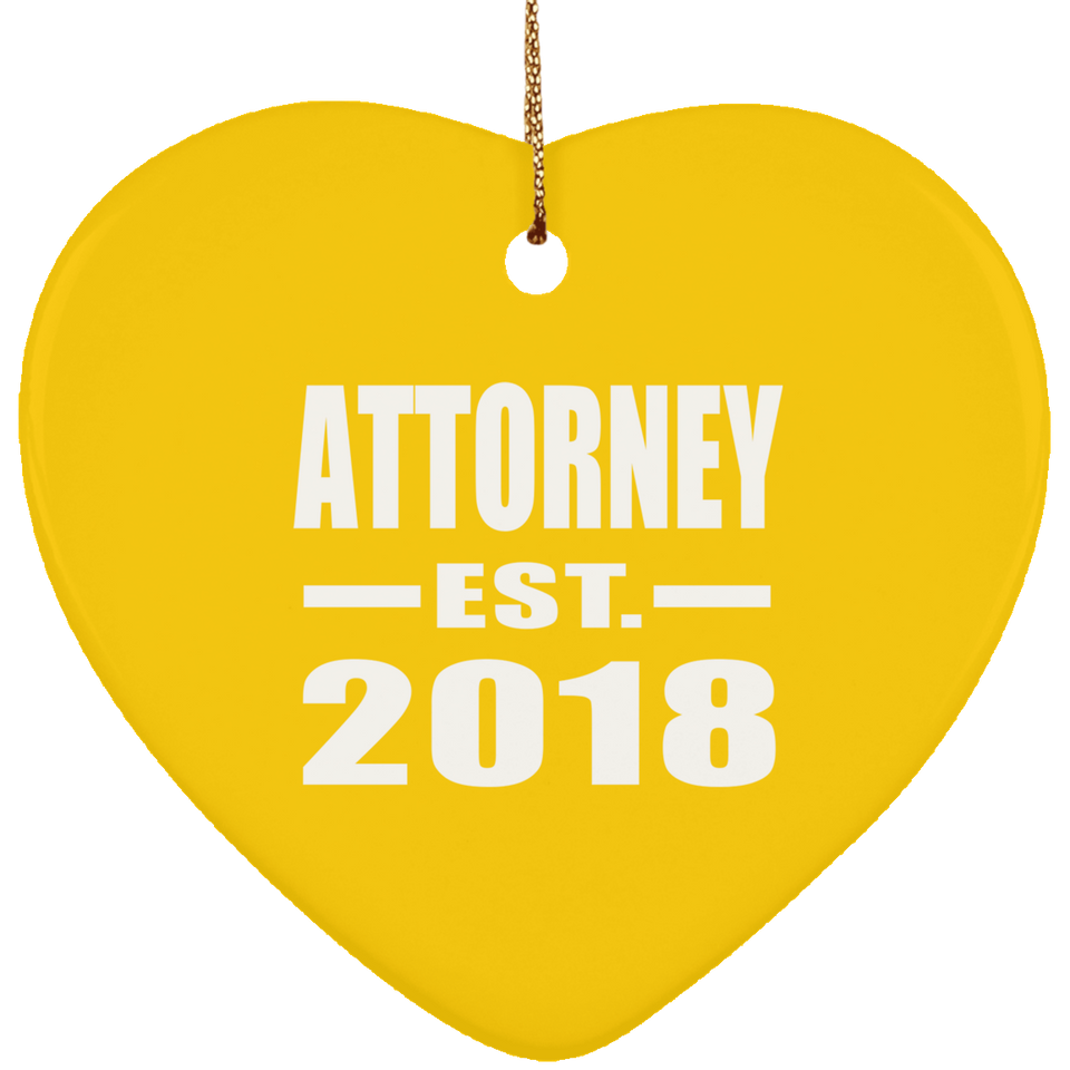 Attorney Established EST. 2018 - Heart Ornament