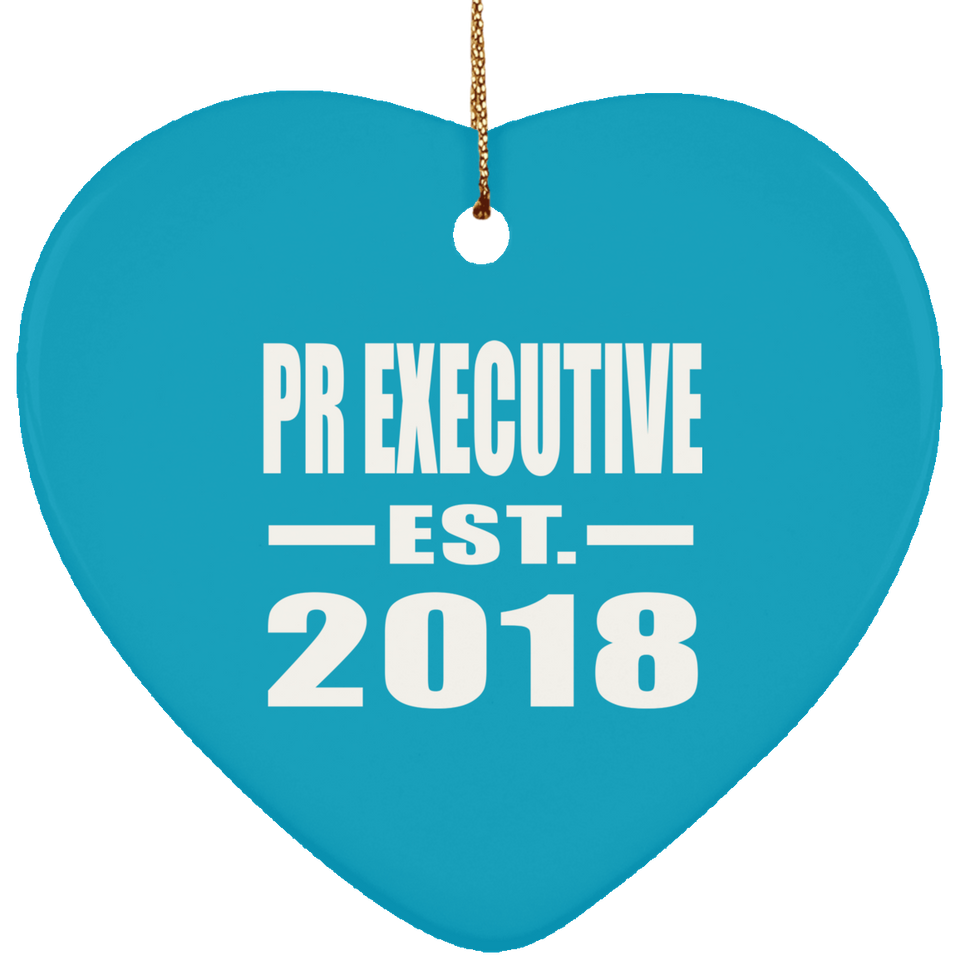 Pr Executive Established EST. 2018 - Heart Ornament