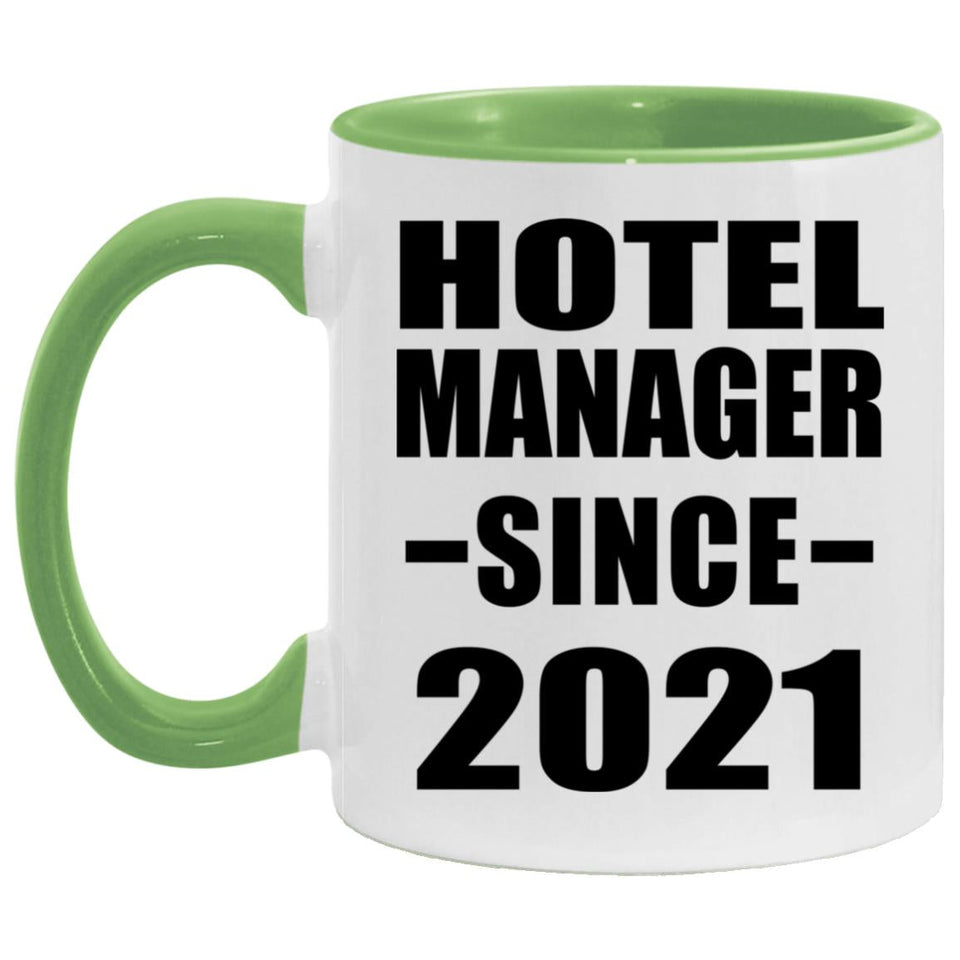 Hotel Manager Since 2021 - 11oz Accent Mug Green