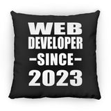 Web Developer Since 2023 - Throw Pillow Black
