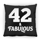 42nd Birthday 42 & Fabulous - Throw Pillow Black
