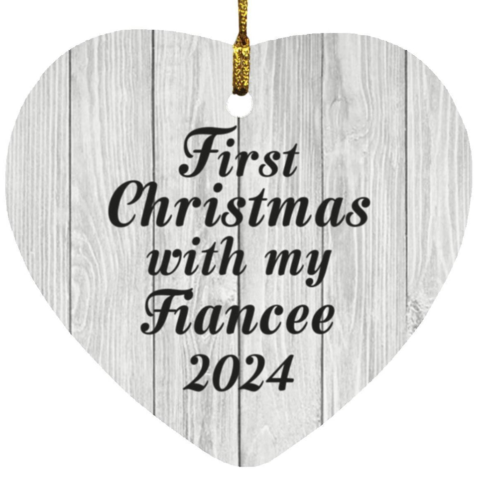 First Christmas With My Fiancee 2024 - Heart Ornament F