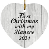 First Christmas With My Fiancee 2024 - Heart Ornament F