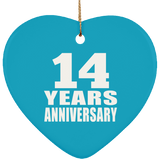 14th Anniversary 14 Years - Heart Ornament
