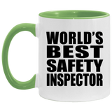 World's Best Safety Inspector - 11oz Accent Mug Green