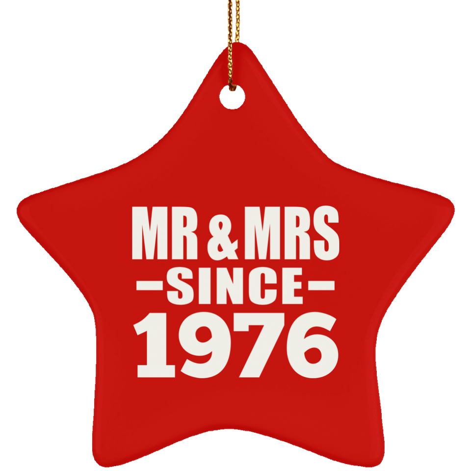 48th Anniversary Mr & Mrs Since 1976 - Star Ornament