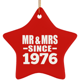 48th Anniversary Mr & Mrs Since 1976 - Star Ornament