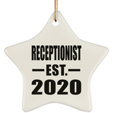 Receptionist Established EST. 2020 - Star Ornament