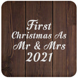 First Christmas As Mr & Mrs 2021 - Drink Coaster D