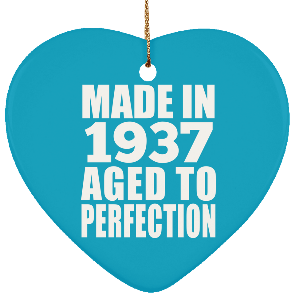 87th Birthday Made In 1937 Aged to Perfection - Heart Ornament