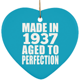 87th Birthday Made In 1937 Aged to Perfection - Heart Ornament