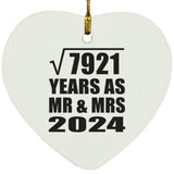 89th Anniversary Square Root of 7921 Years As Mr & Mrs 2024 - Heart Ornament