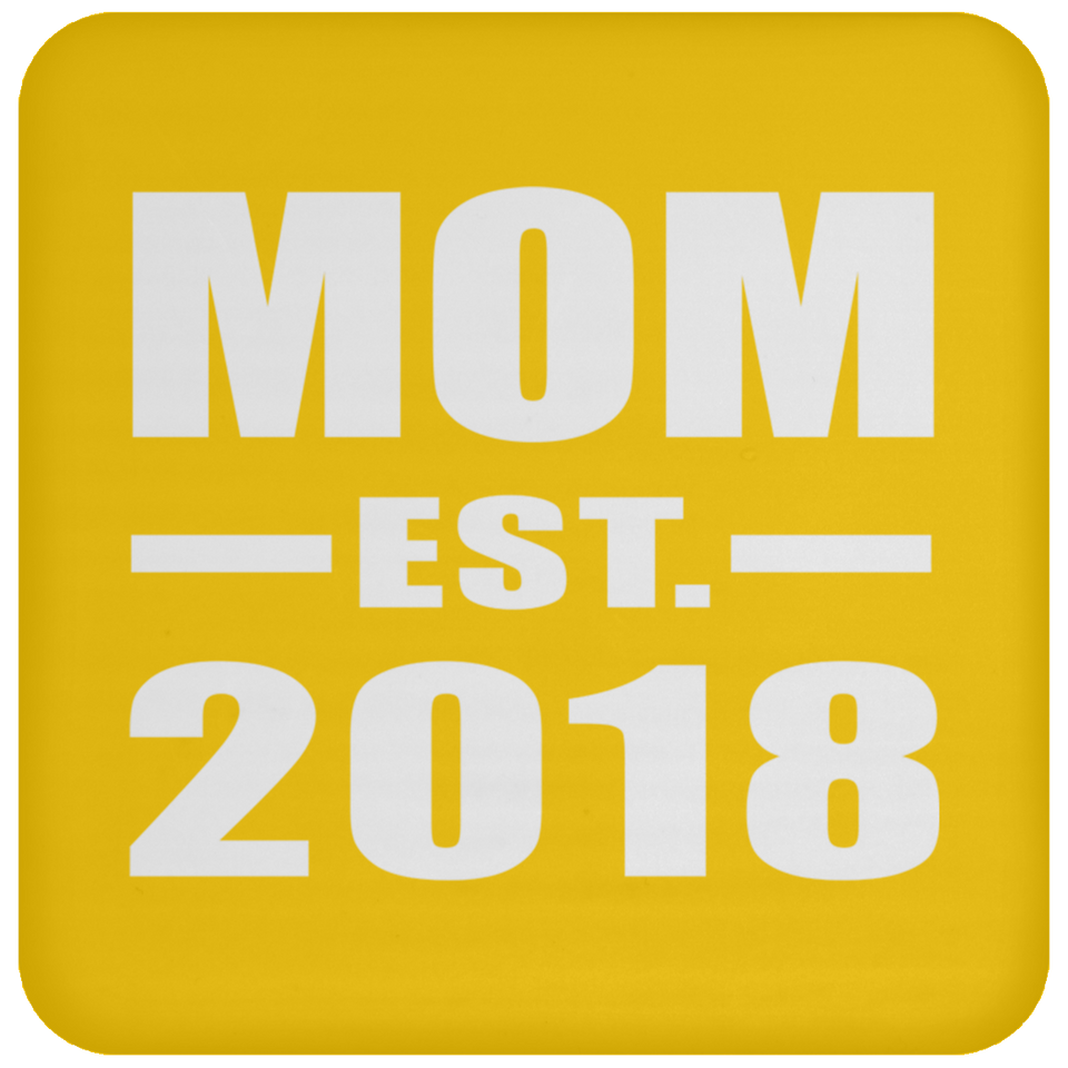 Mom Established EST. 2018 - Drink Coaster