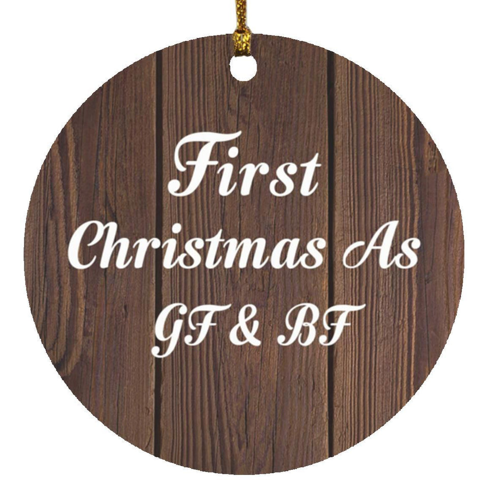 First Christmas As Gf & Bf - Circle Ornament D