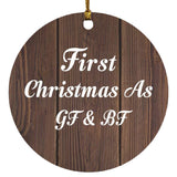 First Christmas As Gf & Bf - Circle Ornament D