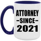 Attorney Since 2021 - 15oz Accent Mug Purple