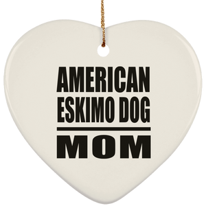 American Eskimo Dog Mom - Heart Ornament