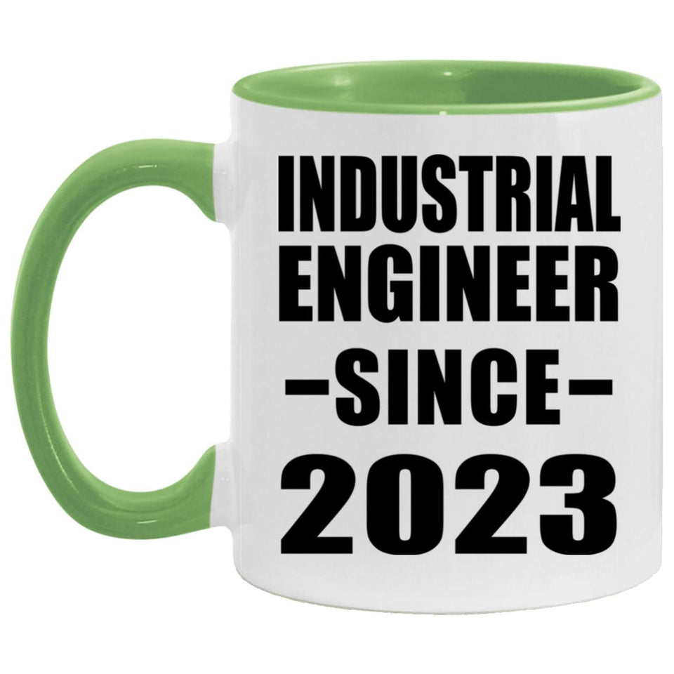 Industrial Engineer Since 2023 - 11oz Accent Mug Green