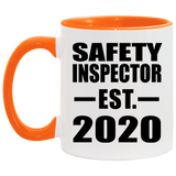 Safety Inspector Established EST. 2020 - 11oz Accent Mug Orange