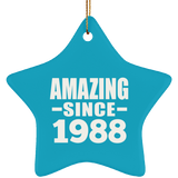 36th Birthday Amazing Since 1988 - Star Ornament