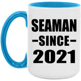 Seaman Since 2021 - 15oz Accent Mug Blue