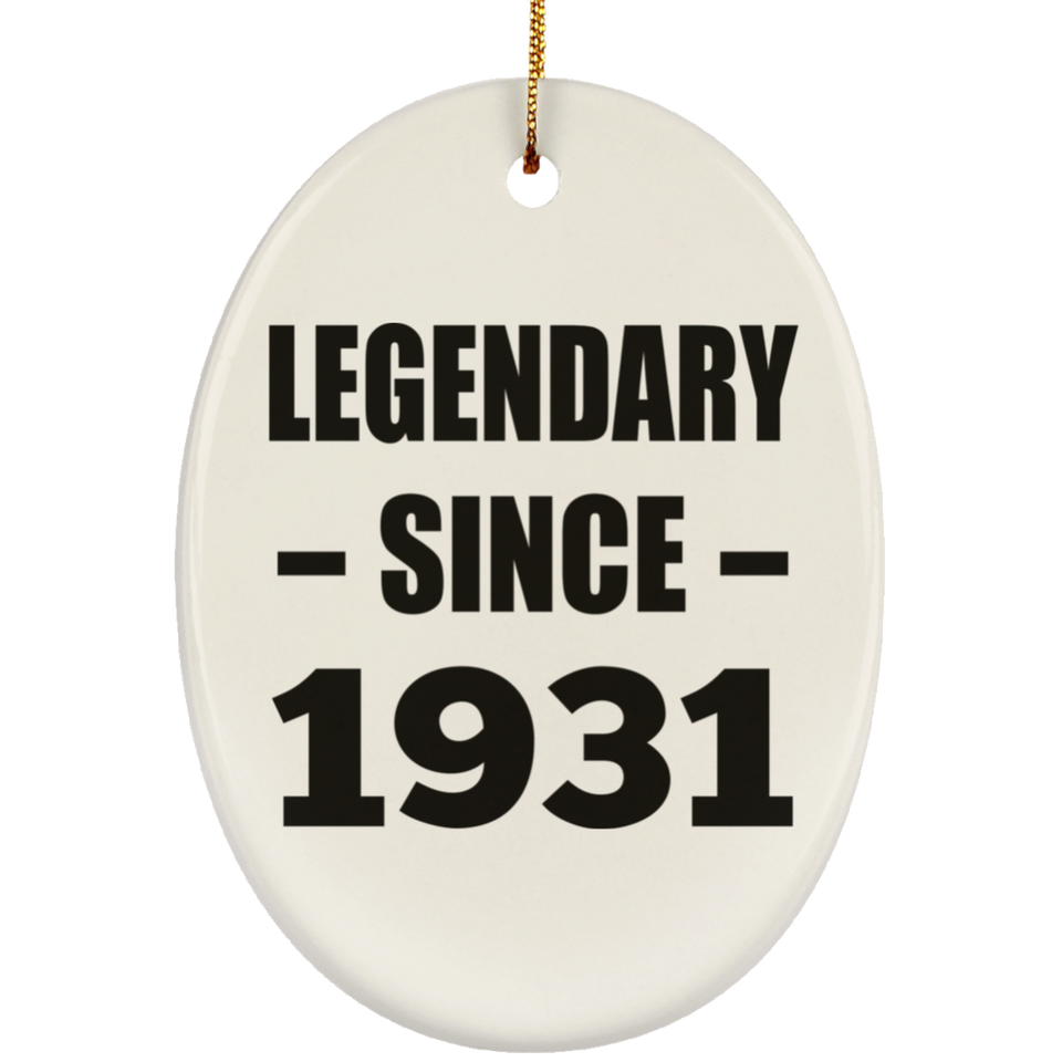 93rd Birthday Legendary Since 1931 - Oval Ornament