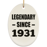93rd Birthday Legendary Since 1931 - Oval Ornament