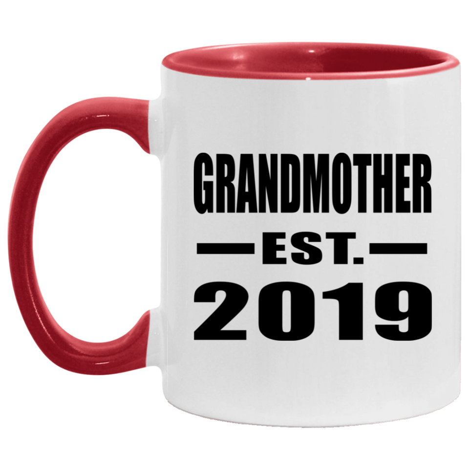 Grandmother Established EST. 2019 - 11oz Accent Mug Red