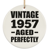 67th Birthday Vintage 1957 Aged Perfectly - Circle Ornament