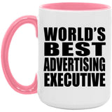 World's Best Advertising Executive - 15oz Accent Mug Pink