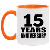 15th Anniversary 15 Years - 11oz Accent Mug Orange