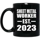 Sheet Metal Worker Established EST. 2023 - 11oz Coffee Mug Black
