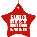 Gladys Best Mum Ever - Star Ornament