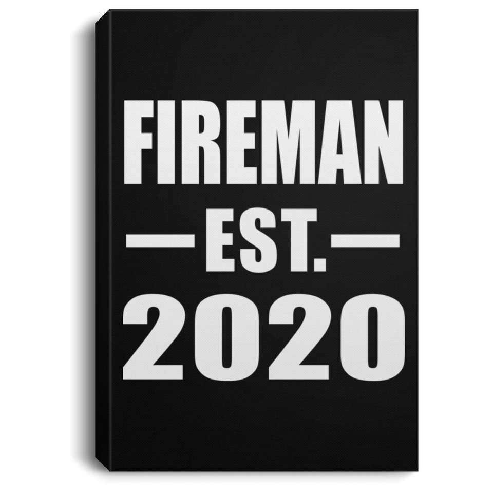 Fireman Established EST. 2020 - Canvas Portrait