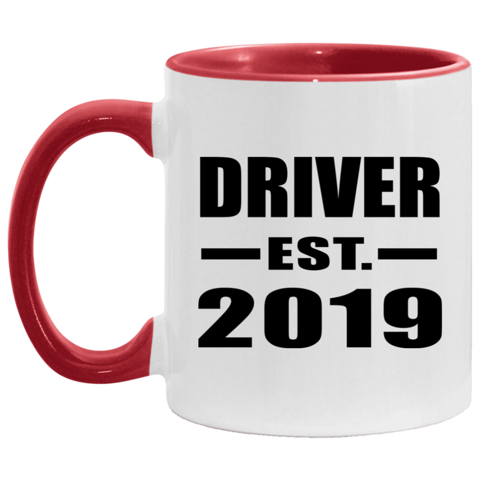Driver Established EST. 2019 - 11oz Accent Mug Red