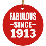 111th Birthday Fabulous Since 1913 - Circle Ornament