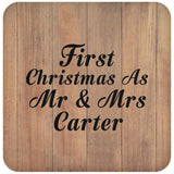 First Christmas As Mr & Mrs Carter - Drink Coaster C