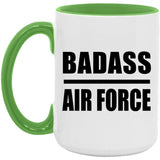 Badass Air Force - 15oz Accent Mug Green