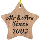 21st Anniversary Mr & Mrs Since 2003 - Star Ornament C