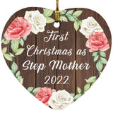 First Christmas As Step Mother 2022 - Heart Ornament A